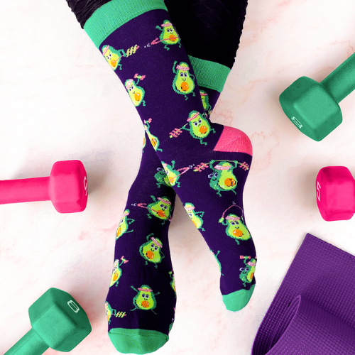 Avocado's working out. Time for some hardcore avocardio! Women's Crew Socks.