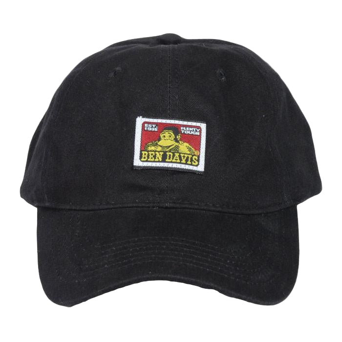 Ben Davis strapback baseball cap in black with embroidered gorilla logo