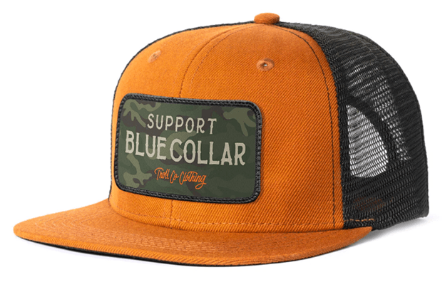 Troll Co. Barricade snapback hat in orange and hunter camo