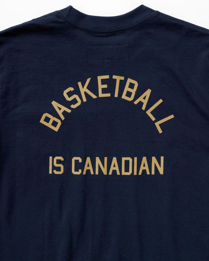 Made in Canada Basketball Long Sleeve Tee Navy - Unisex - Province of Canada
