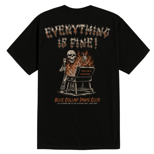 BCDC Fine short sleeve graphic tee in black, back view, available in big and tall sizes