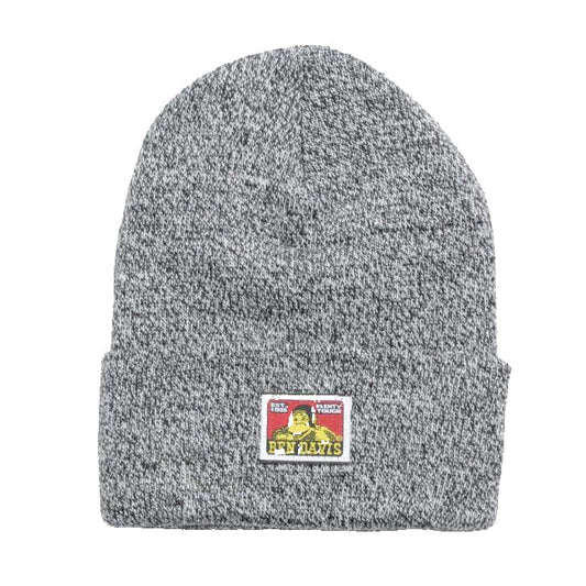 Ben Davis cuffed knit beanie in marled black with embroidered logo patch