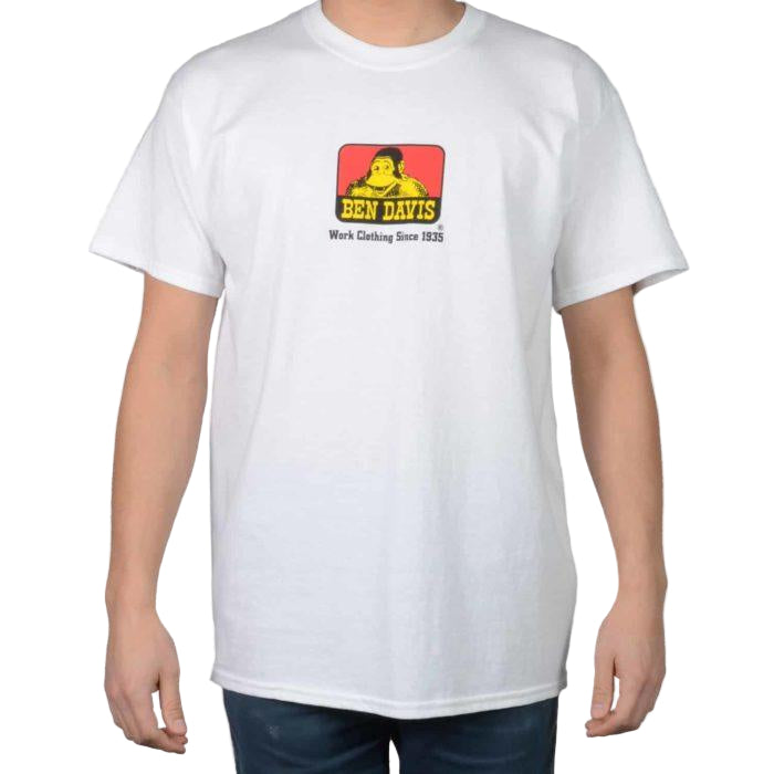 Ben Davis classic gorilla logo t-shirt in white, big and tall sizing
