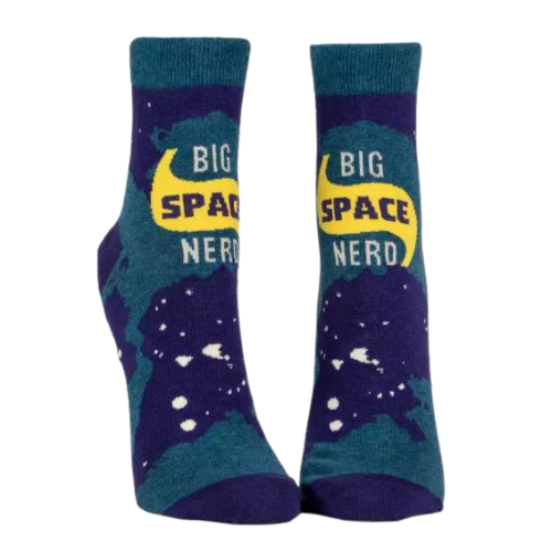 Ever just look up to the night sky and realize how teeny tiny we are and get the sudden and intense urge to go inside and Google what it all means? Women's shoe size 5-10. 55% nylon; 44% combed cotton; 1% spandex.