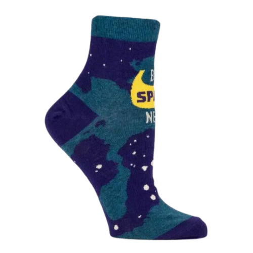 Ever just look up to the night sky and realize how teeny tiny we are and get the sudden and intense urge to go inside and Google what it all means? Women's shoe size 5-10. 55% nylon; 44% combed cotton; 1% spandex.