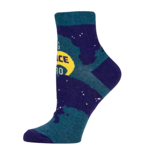 Ever just look up to the night sky and realize how teeny tiny we are and get the sudden and intense urge to go inside and Google what it all means? Women's shoe size 5-10. 55% nylon; 44% combed cotton; 1% spandex.