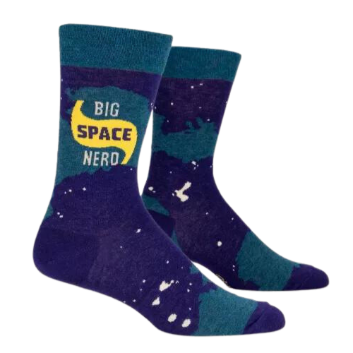I mean, all those stars and planets and black holes and stuff? How can you NOT nerd out? Men's shoe size 7-12. 50% combed cotton; 47% nylon; 3% spandex.