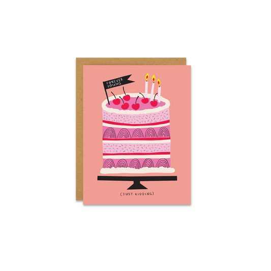 Birthday Cake Forever Young Greeting Card - Made in Canada