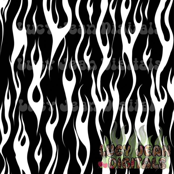 Black and white retro flames Seamless File