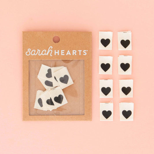 Black Heart Organic Cotton Sewing Labels