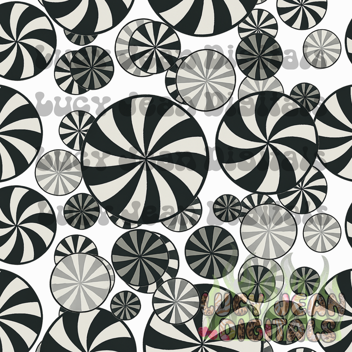 Black & white Christmas Candy Seamless File