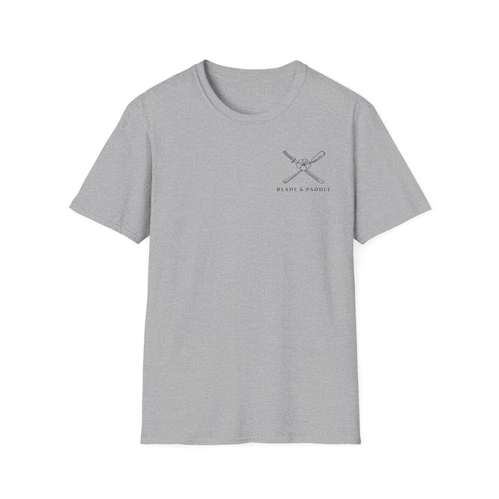 Blade & Paddle T-Shirt (Front/Back logos in black lineart)