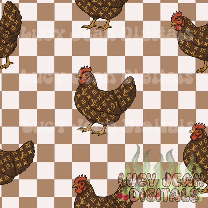 Boujee checkered chickens Seamless File