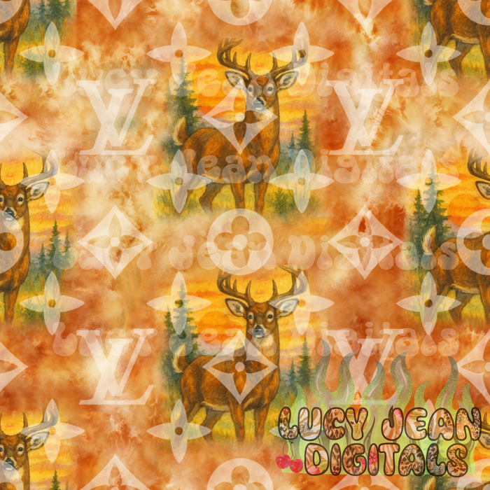 boujee deer 90s vibes Seamless File