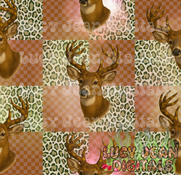 Boujee leopard checkered Deer Seamless File