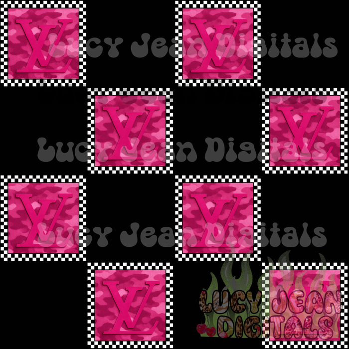 Boujee Pink Checkered Camo Seamless File