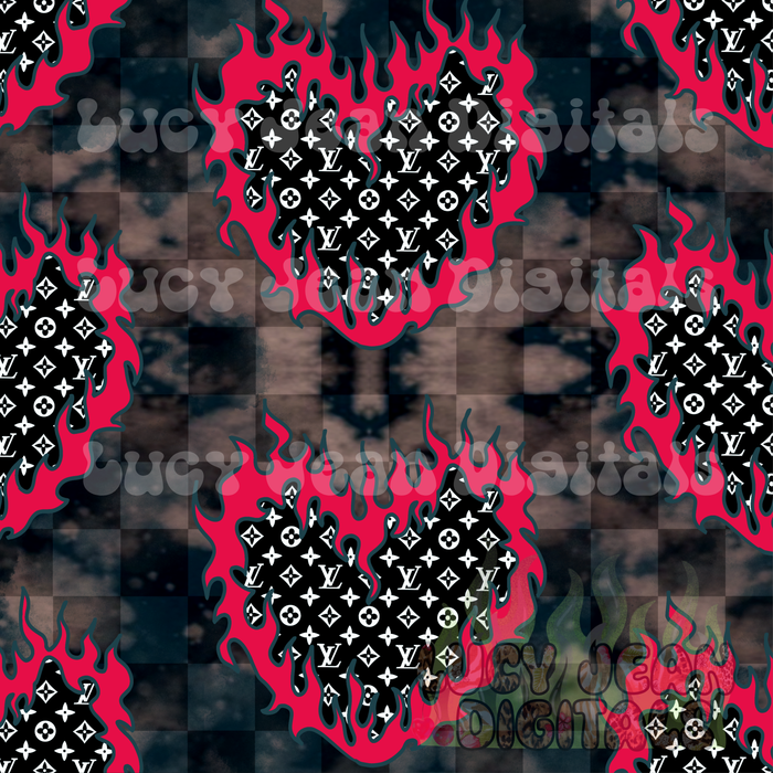 Boujee pink Flame Checkered Seamless File