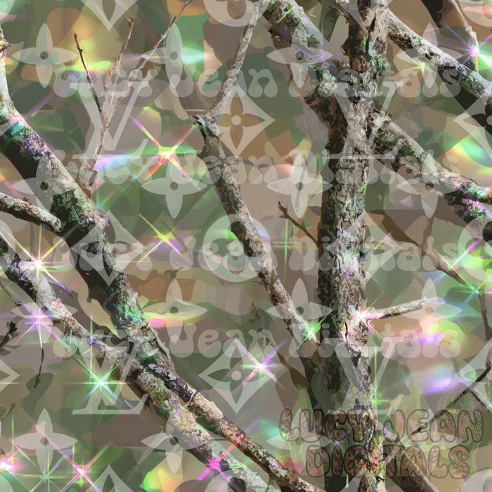 Boujee Sparkle green Holographic Camo Seamless File