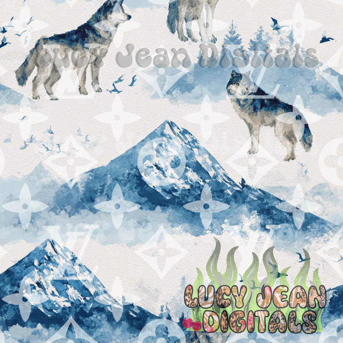 Boujee winter Wolf Seamless File