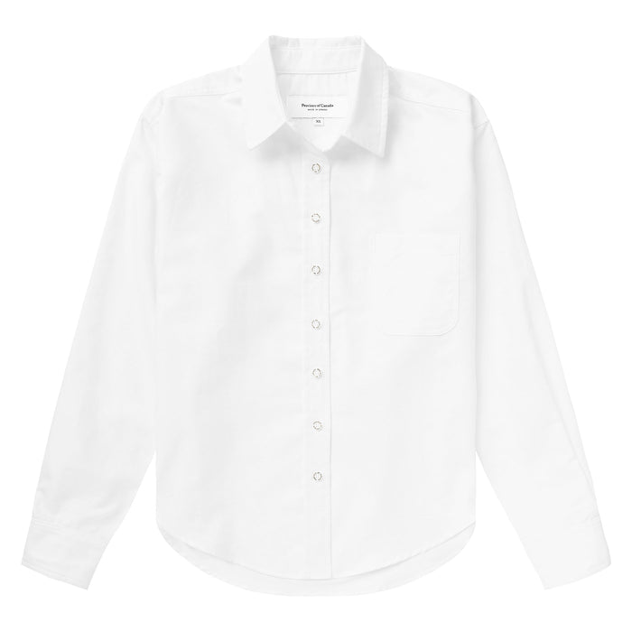 Made in Canada 100% Cotton Boxy Oxford Shirt White - Womens - Province of Canada