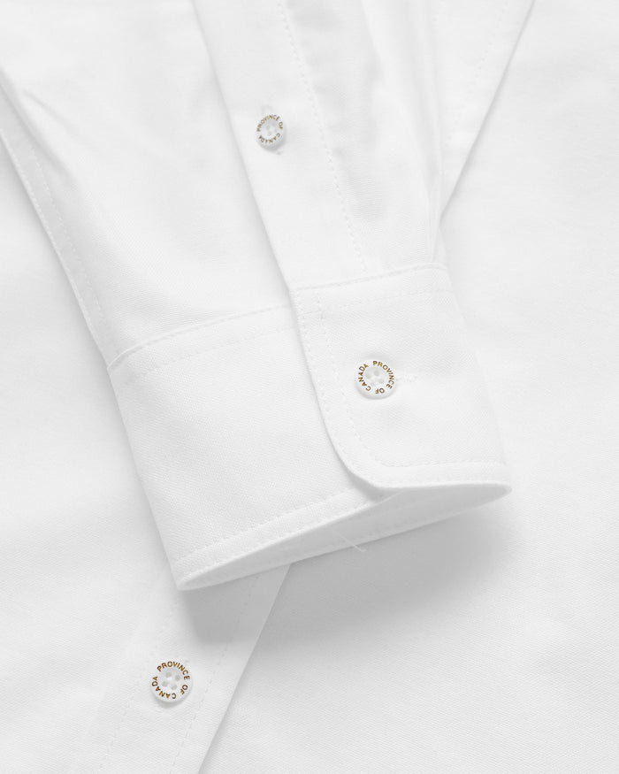 Made in Canada 100% Cotton Oxford Button Down Shirt White - Unisex - Province of Canada