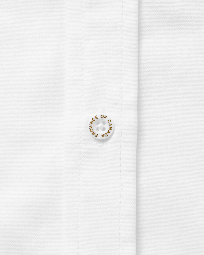 Made in Canada 100% Cotton Oxford Button Down Shirt White - Unisex - Province of Canada