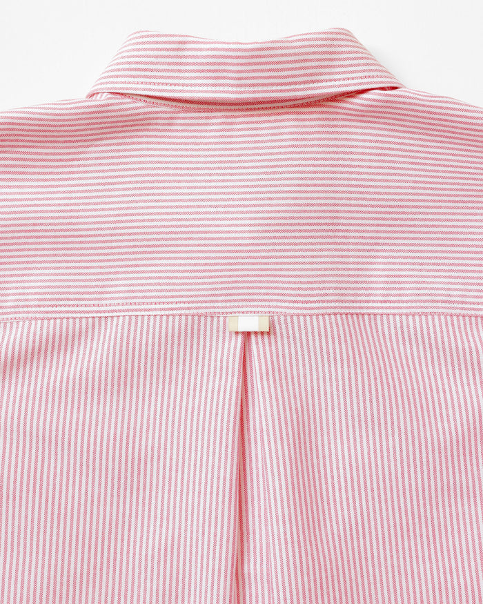 Made in Canada 100% Cotton Boxy Oxford Stripe Shirt Red - Womens - Province of Canada