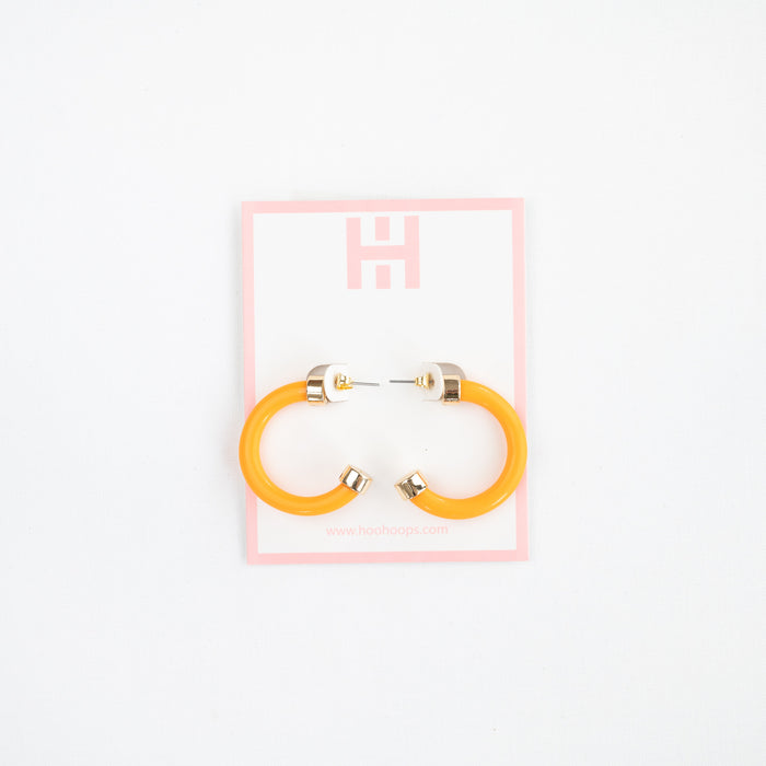 Bright Orange Mini Hoop Earrings