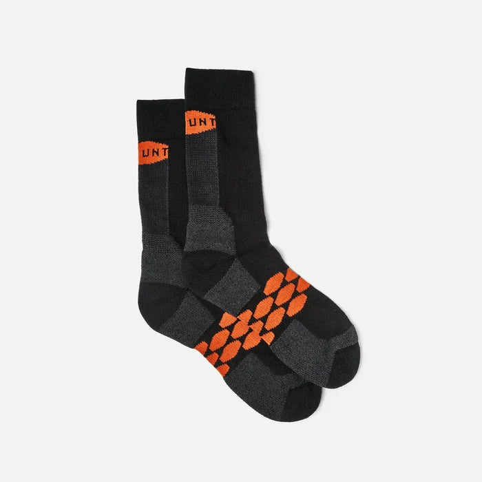 Everyday crew work socks by BRUNT in black, two socks shown as a pair from the three pack