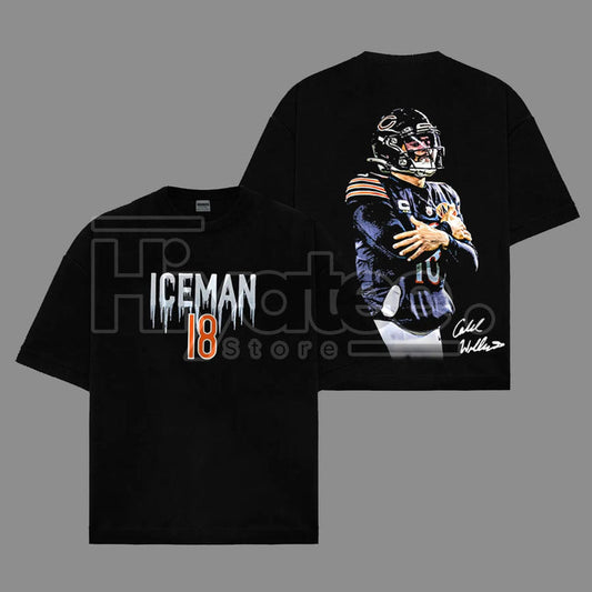 Caleb Williams #18 "Iceman Cold Celly" T-Shirt – Da Bears Football Fan Gear