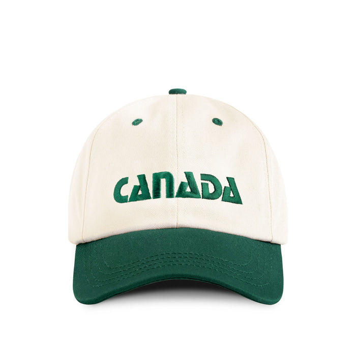 Made in Canada 100% Cotton Baseball Hat Forest Green Natural - Province of Canada