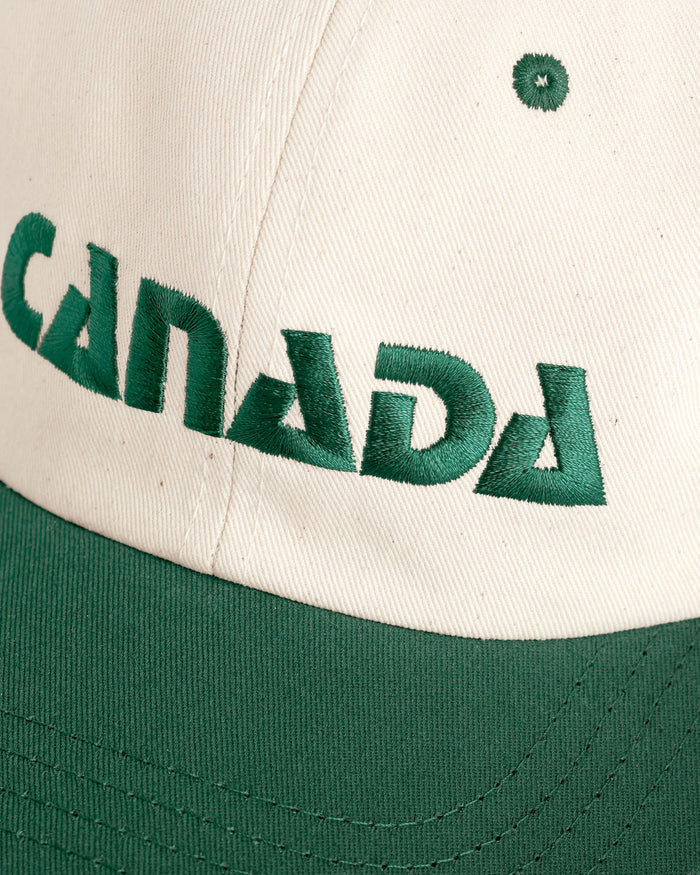 Made in Canada 100% Cotton Baseball Hat Forest Green Natural - Province of Canada