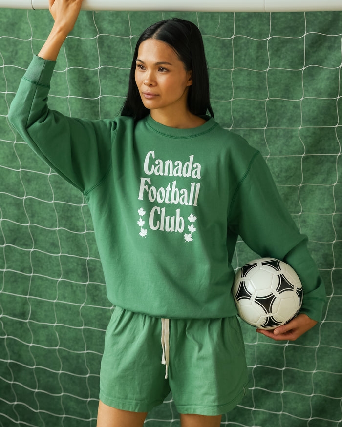 Made in Canada 100% Organic Cotton Canada Football Club Sweatshirt Green - Unisex - Province of Canada