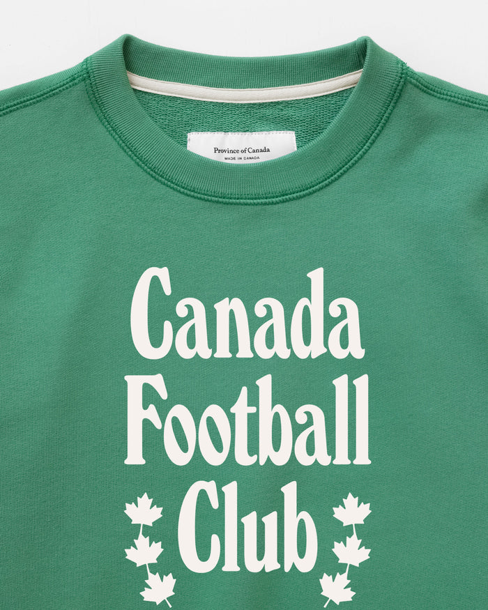 Made in Canada 100% Organic Cotton Canada Football Club Sweatshirt Green - Unisex - Province of Canada