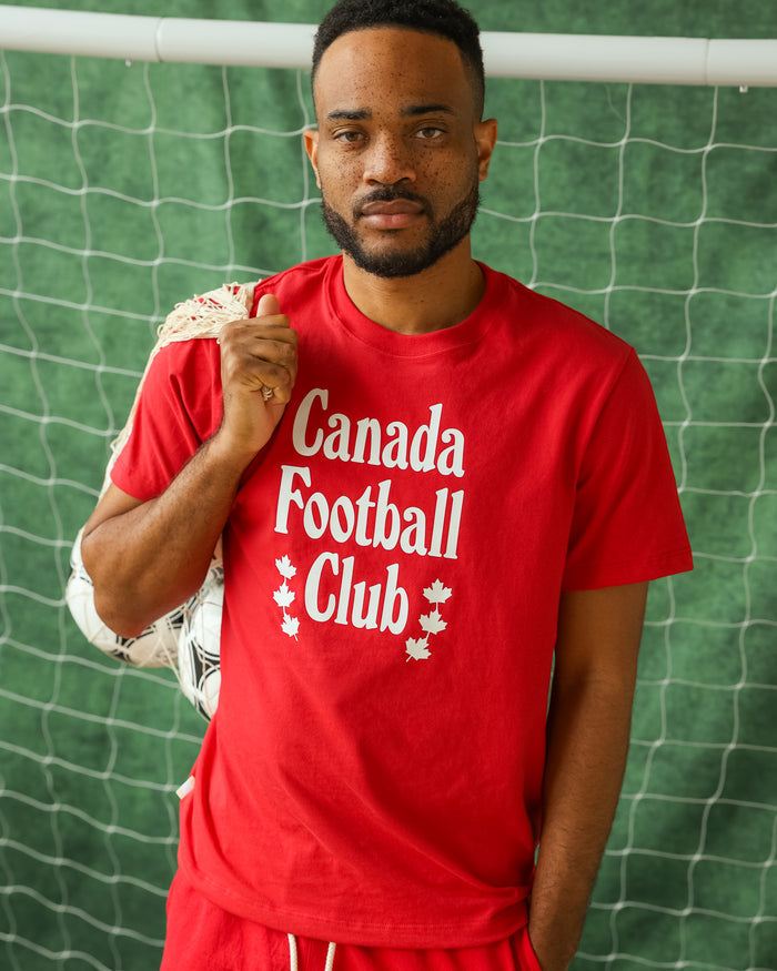 Made in Canada 100% Organic Cotton Canada Football Club Tee Red - Unisex - Province of Canada