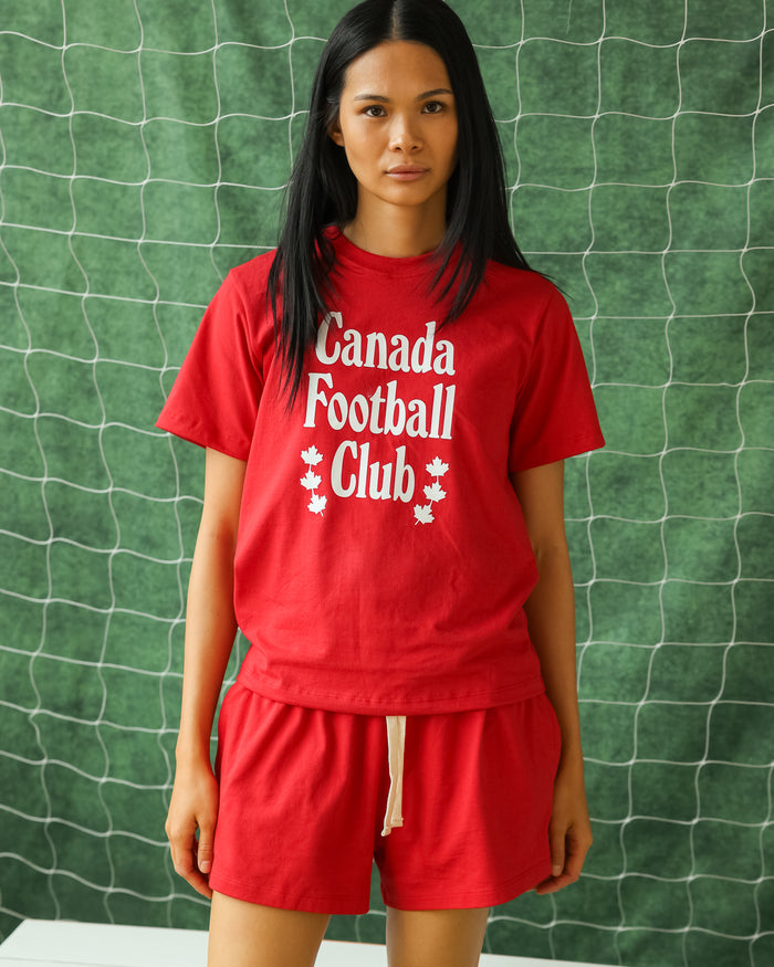 Made in Canada 100% Organic Cotton Canada Football Club Tee Red - Unisex - Province of Canada