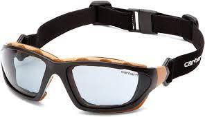 Pyramex Carthage full frame padded safety glasses with gray anti-fog lens