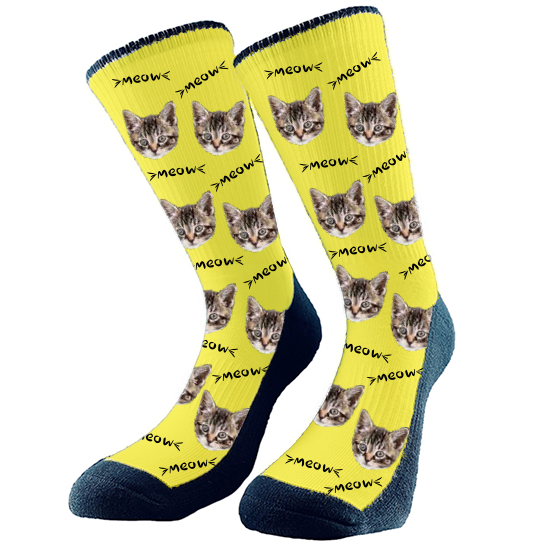 Custom Pet Socks - cat Socks For Men and Women, cat Lovers, cat GIft,Funny Pet Socks, Personalized cat Socks, Customized Cat Socks, Cat Face on Socks