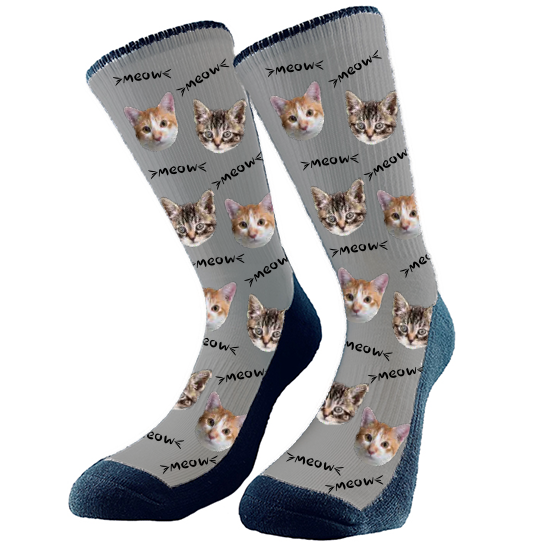 Custom Pet Socks - cat Socks For Men and Women, cat Lovers, cat GIft,Funny Pet Socks, Personalized cat Socks, Customized Cat Socks, Cat Face on Socks