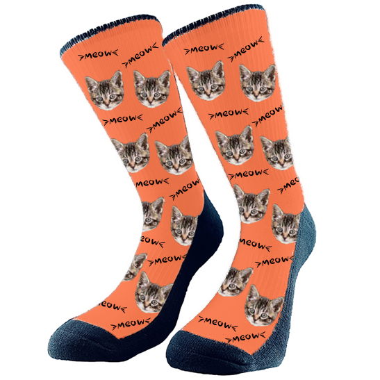 Custom Pet Socks - cat Socks For Men and Women, cat Lovers, cat GIft,Funny Pet Socks, Personalized cat Socks, Customized Cat Socks, Cat Face on Socks