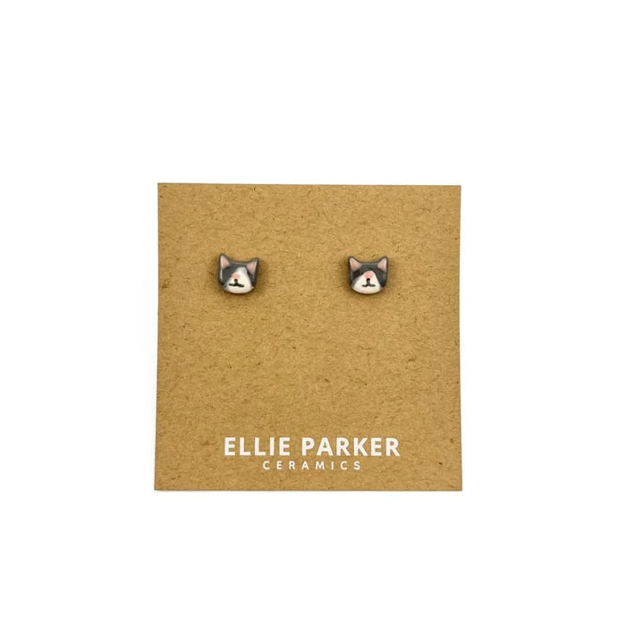 CAT LADY EARRING-GREY