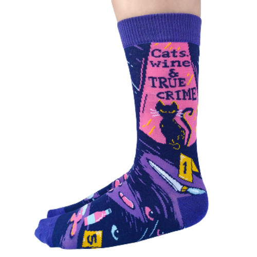 CATS, WINE AND CRIME NEW CREW SOCKS THE SOCK BAR