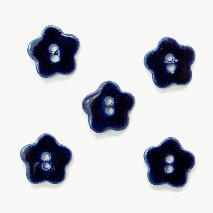 Navy Flower Buttons