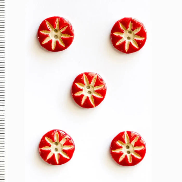 L581 Red Buttons - Set of 5