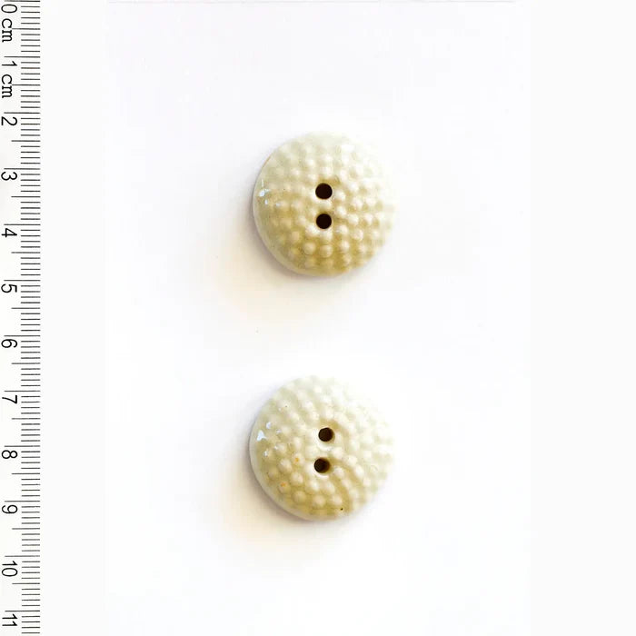 L588 Cream Raised Dot Buttons - Set of 2