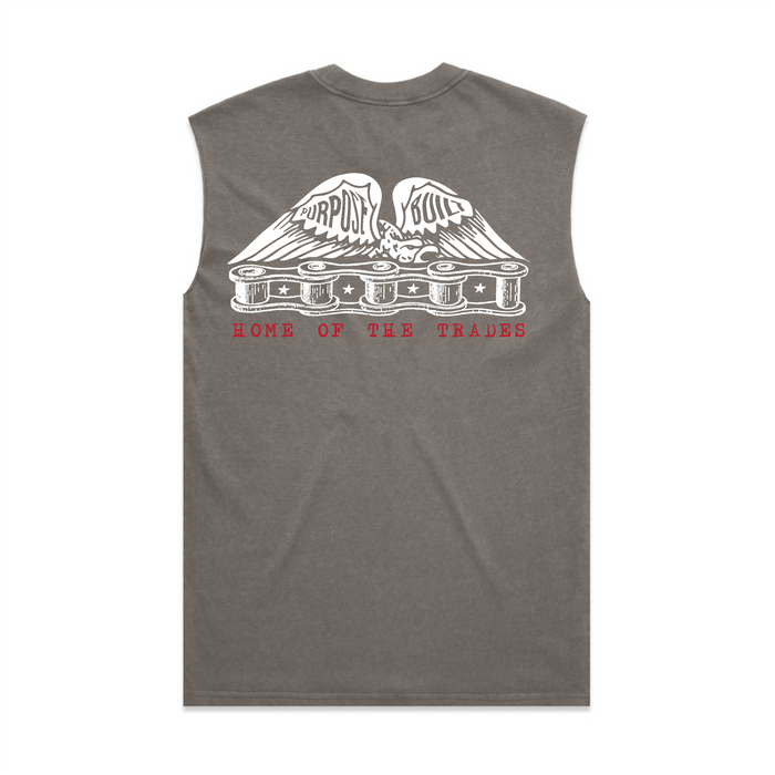 Chain of Labor heavyweight muscle tank in faded grey, available in big and tall sizes