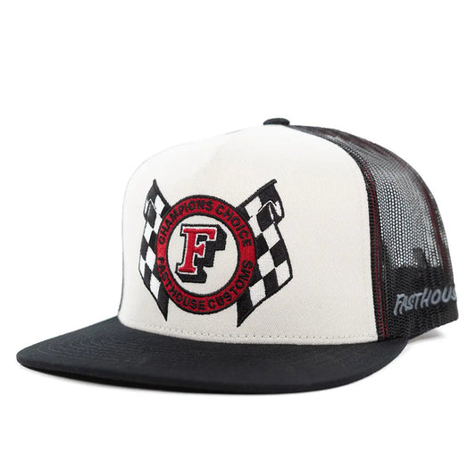Fasthouse Champions Choice hat in off white and black