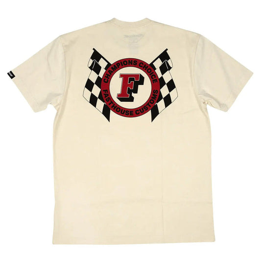 Fasthouse Champions Choice short-sleeve graphic t-shirt in natural, available in big and tall sizes