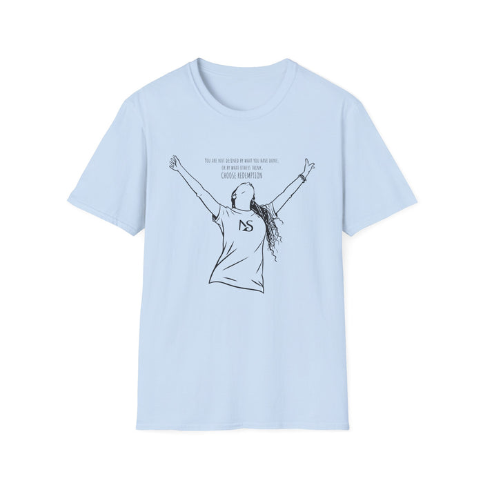 'Choose Redemption' Inspirational Woman Illustration Tee (black line art)