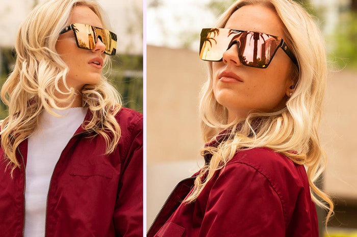 Heat Wave Clarity women's sunglasses in black with rose polarized lens, alternate product view